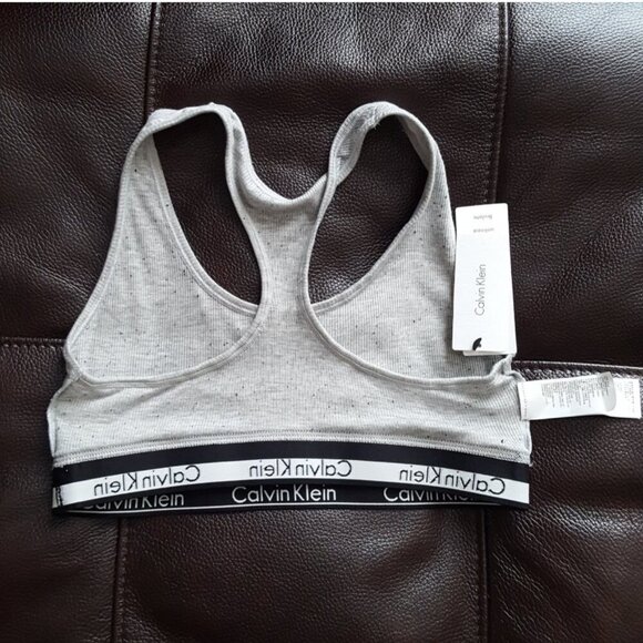 Gray and Black Calvin Klein Sports Bra - Picture 2 of 11